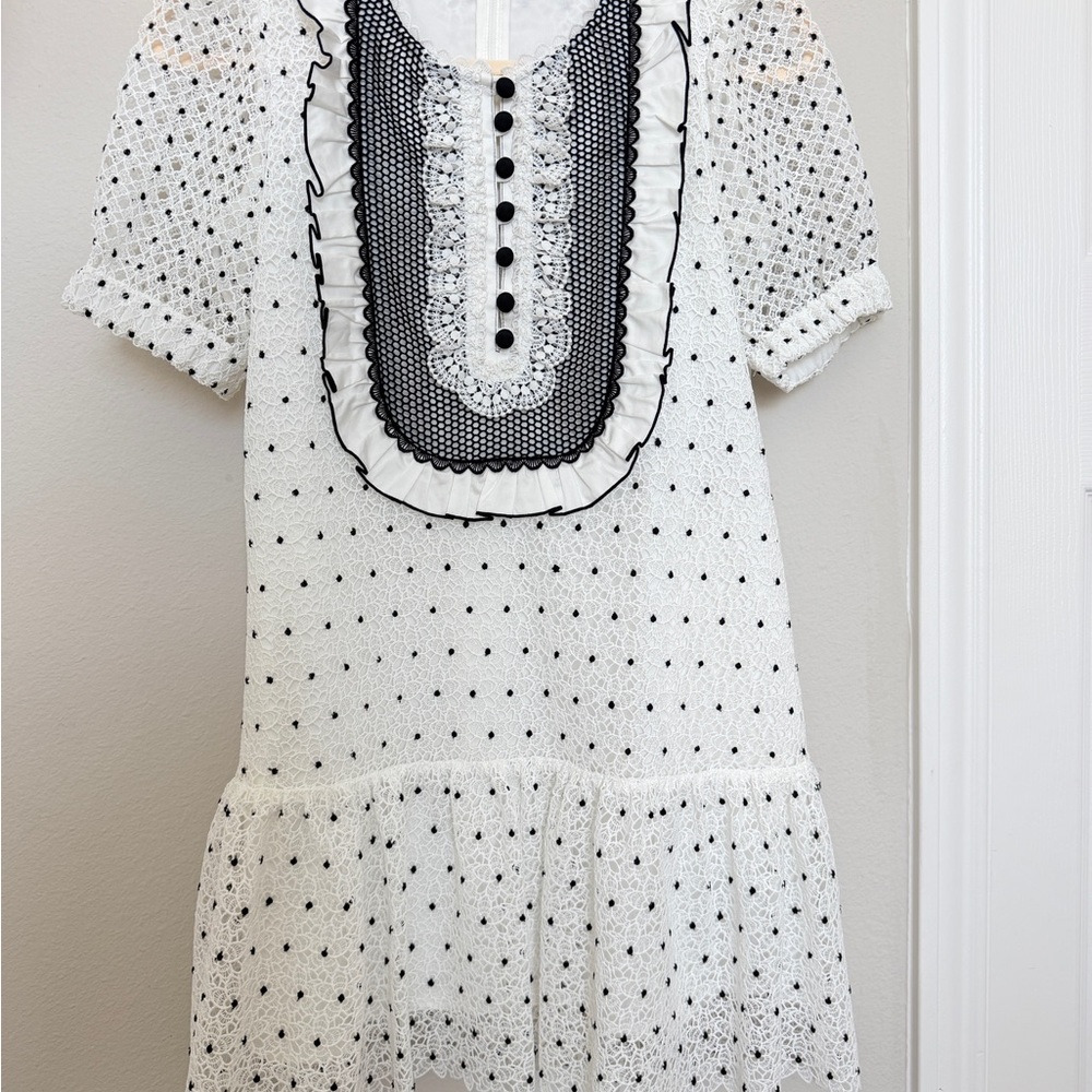 Self Portrait Hibiscus Floral Lace Girl Dress